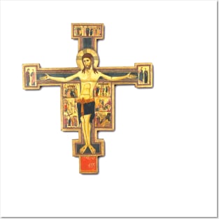 Cross of Saint Damian Byzantine icon from the 12th century Posters and Art